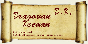 Dragovan Kecman vizit kartica